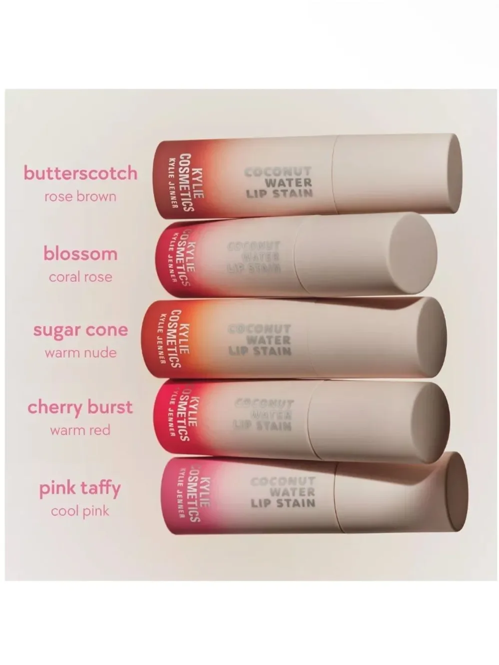 KYLIE COSMETICS Coconut Water Lip Stain Color Cherry Burst warm red